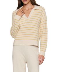 Eberjey - Coastal Stripe Cotton Blend Polo Sweater - Lyst