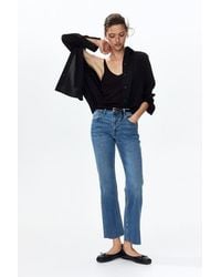 H&M - Flared Regular Waist Ankle Jeans - Lyst