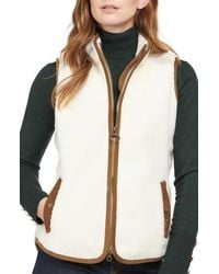 Barbour - Burford Corduroy Trim Fleece Vest - Lyst
