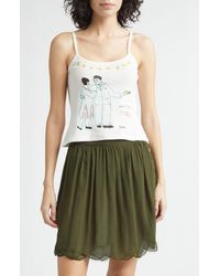 Bode - Companion Embroidered Cotton Rib Camisole - Lyst