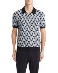Ted Baker - Mitford Jacquard Quarter Zip Polo - Lyst