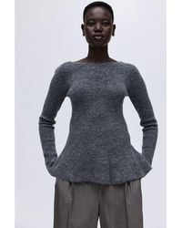 H&M - Rib-Knit Peplum Top - Lyst