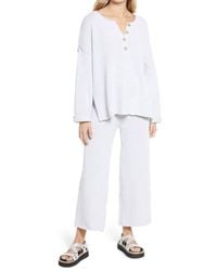 Free People - Free-Est Hailee Waffle Stitch Long Sleeve Top & Wide Leg Pants Knit Set - Lyst