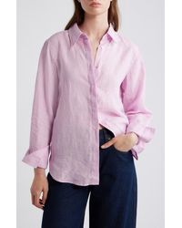 Mango - Samara Linen Button-Up Shirt - Lyst