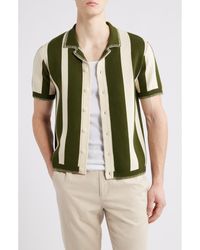 Percival - Stripe Knit Camp Shirt - Lyst