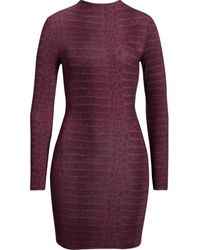 Naked Wardrobe - Leopard Print Long Sleeve Body-Con Minidress - Lyst