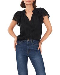 1.STATE - Lace Flutter Sleeve Top - Lyst