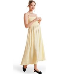 Nom Maternity - The Easy Smocked Maternity Midi Dress - Lyst