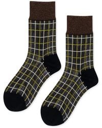 Hansel From Basel - Grid Sheer Crew Socks - Lyst