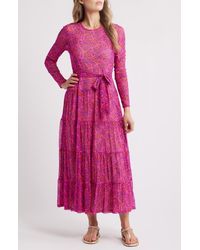Lilly Pulitzer - Izabella Print Long Sleeve Tiered Maxi Dress - Lyst
