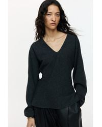 H&M - Knitted V-Neck Top - Lyst