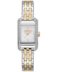 DKNY - Signature Shape Crystal Bezel Tank Bracelet Watch, 20Mm X 33Mm - Lyst