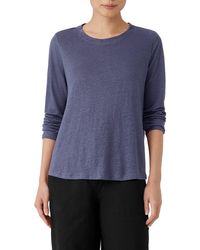 Eileen Fisher - Organic Linen Long Sleeve T-shirt - Lyst