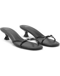 Mango - Buckle Detail Kitten Heel Slide Sandal - Lyst