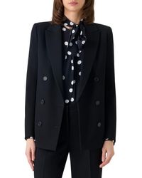 Akris Punto - Double Breasted Virgin Wool Tricotine Jacket - Lyst