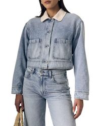 Le Jean - Cora Crop Denim Jacket - Lyst
