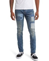 Purple Brand - Square Patch Repaired Skinny Jeans - Lyst