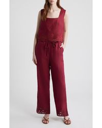 Rails - Akira Embroidered Sleeveless Linen Top - Lyst