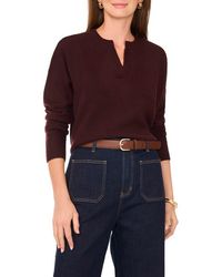 Vince Camuto - Drop Shoulder V-Neck Sweater - Lyst