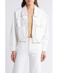 FRAME - Heart Crop Denim Jacket - Lyst