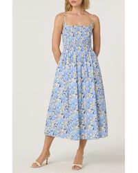 pellagia floral eyelet midi dress Pellagia Embroidered Eyelet Tiered Midi Dress