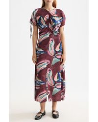 Scotch & Soda - Short Sleeve Drawstring Maxi Dress - Lyst