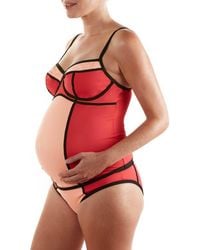 Cache Coeur - Rosy Two-Piece Colorblock Maternity Tankini Swimsuit - Lyst