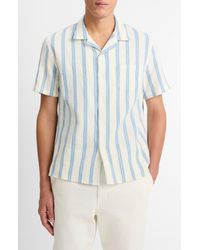Vince - Textured Stripe Italian Cotton Cabana Shirt - Lyst