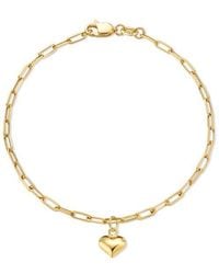 DEVATA - Heart Charm Paperclip Chain Bracelet - Lyst