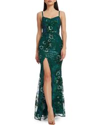 Dress the Population - Tori Floral Sequin Mermaid Gown - Lyst