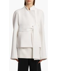 KHAITE - Edith Double Face Crepe Wrap Jacket - Lyst