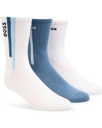 BOSS - 3-Pack Ribbed Crew Socks - Lyst