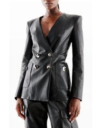 AS by DF - Claude Recycled Leather Blazer - Lyst