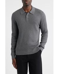 Wax London - Oban Diamond Stripe Cotton & Cashmere Polo Sweater - Lyst