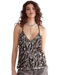 Nasty Gal - Mixed Disc Sequin Longline Cami Top - Lyst