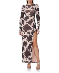 AFRM - Nettie Floral Long Sleeve Body-con Maxi Dress - Lyst