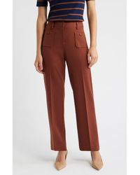 Tahari - Patch Pocket Straight Leg Pants - Lyst