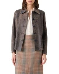 Akris Punto - Relaxed Fit Waxed Leather Jacket - Lyst