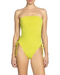 Robin Piccone - Aubrey Strapless Cinched One-piece Swimsuit - Lyst