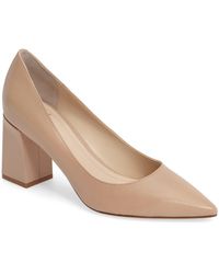 Marc Fisher - Zala Block Heel Pump In Lily Leather At Nordstrom Rack - Lyst