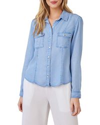Bella Dahl - Seamed Chambray Button-Up Shirt - Lyst