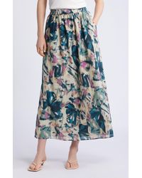 Nordstrom - Print Cotton & Silk Maxi Skirt - Lyst