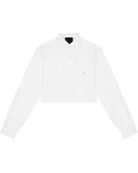Givenchy - 4g Logo Crop Cotton Poplin Button-down Shirt - Lyst