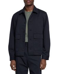 Theory - Moonsoft Cotton Twill Button-Up Shirt Jacket - Lyst