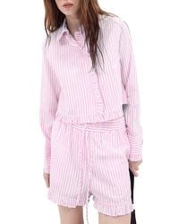 DELUC - Split Crop Shirt - Lyst