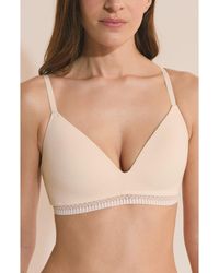 Etam - Happily Wireless Stretch Cotton Triangle Bra - Lyst