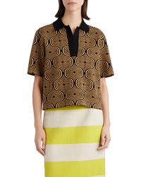 Dries Van Noten - Abstract Jacquard Polo Sweater - Lyst