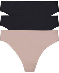Natori - Bliss Bare Cotton Thong 3-Pack - Lyst