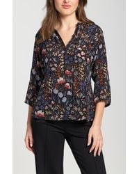 Apny - Print Tassel Split Neck Chiffon Top - Lyst