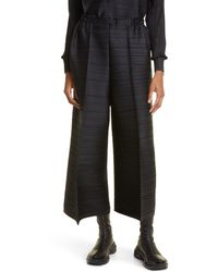 Pleats Please Issey Miyake - Thicker Bounce Pleated Wide Leg Crop Pants - Lyst